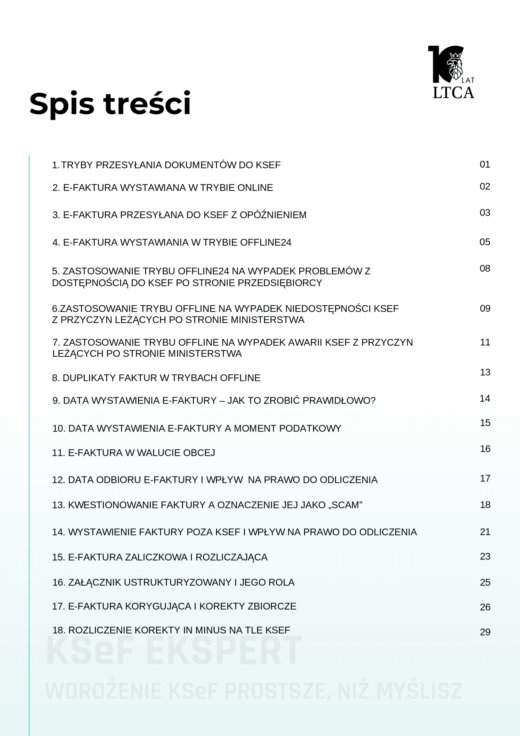 Spis treści - E-Book KSeF 4